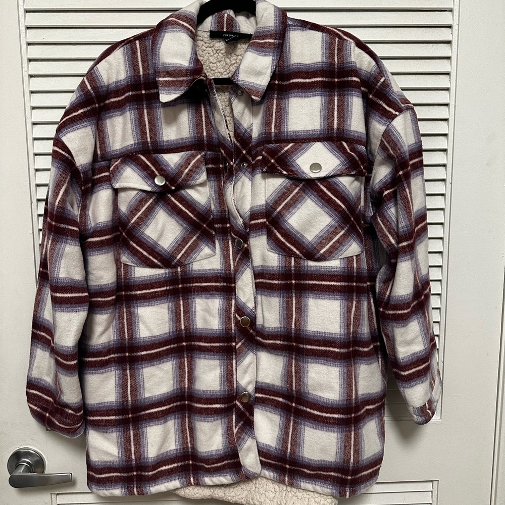 F21 Sherpa Lined Flannel Jacket